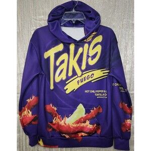 Takis Pullover Hoodie Men's Large Purple Kangaroo Pocket Long Sleeve